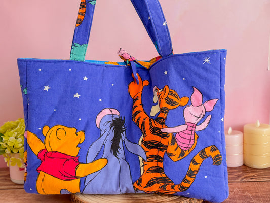 Sac de plage upcycling - Winnie L'ourson