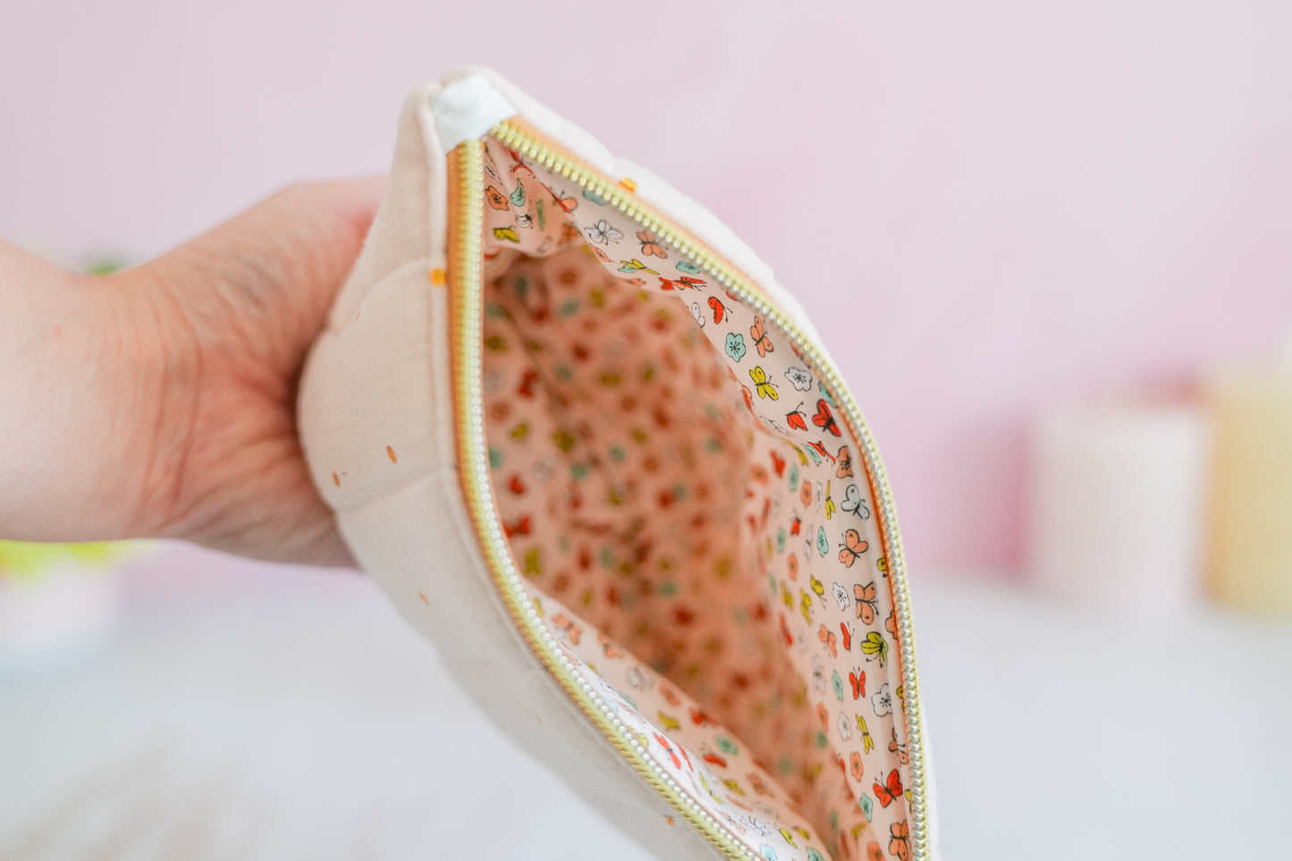 Pochette Plate - Rose Doré