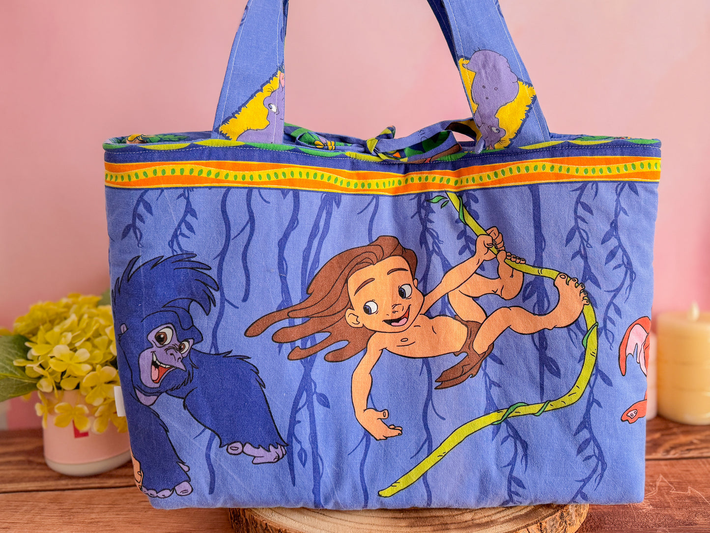 Sac de plage upcycling - Tarzan