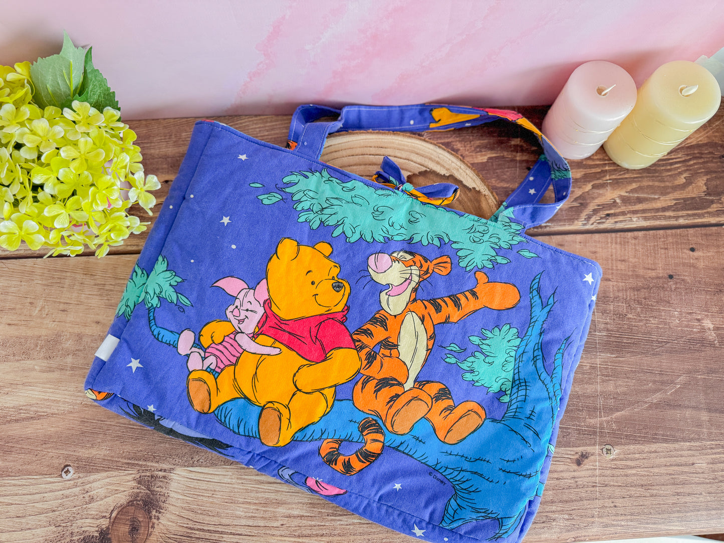 Sac de plage upcycling - Winnie L'ourson