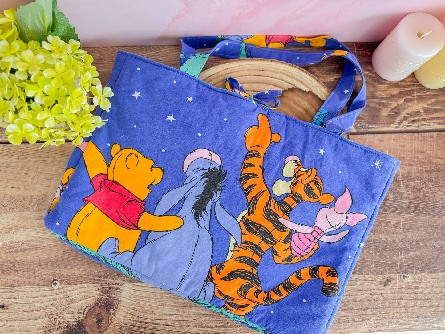 Sac de plage upcycling - Winnie L'ourson