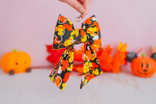 Précommande Nœud Porte Clé - Halloween Mickey Orange & Yellow