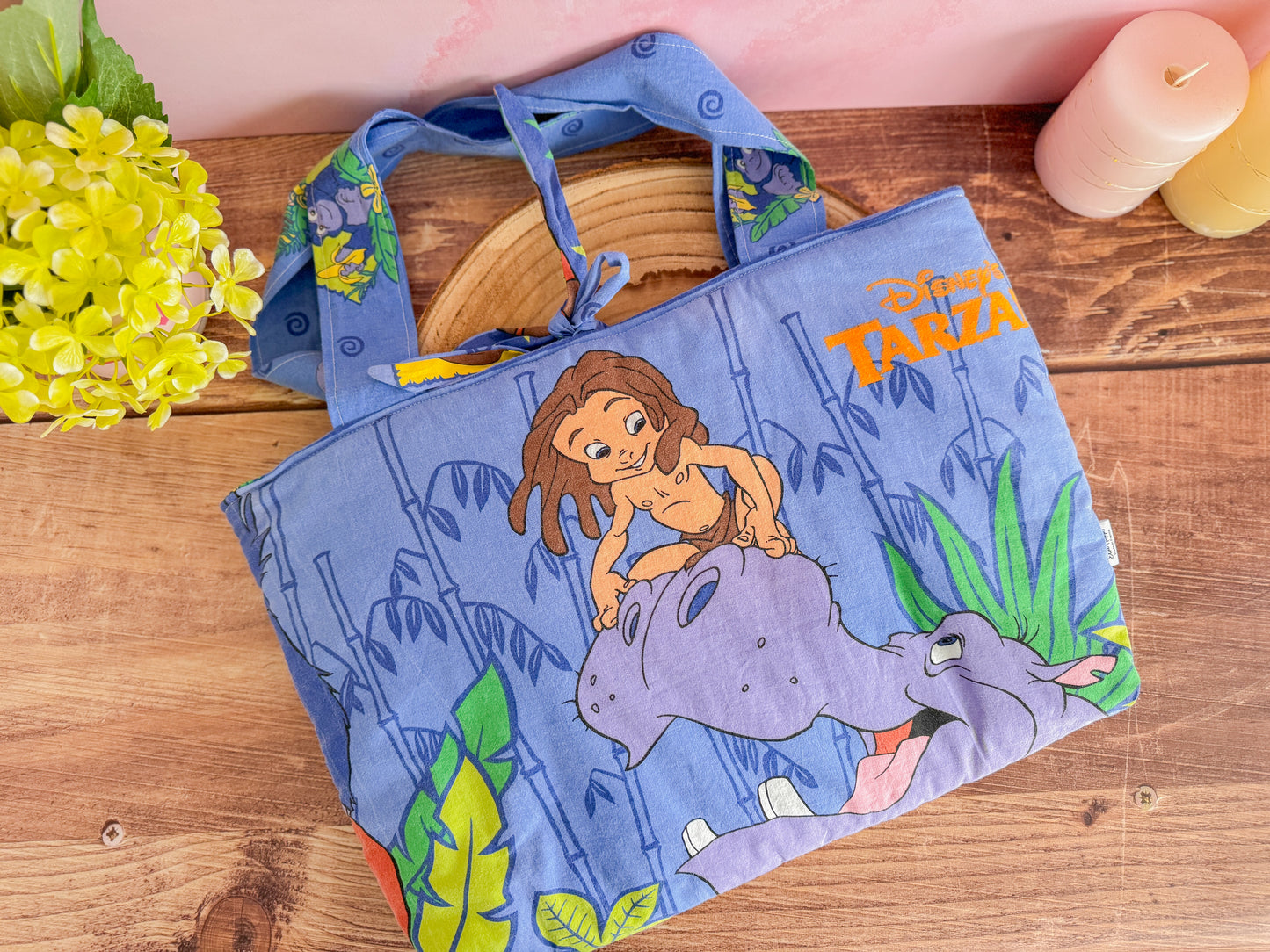 Sac de plage upcycling - Tarzan