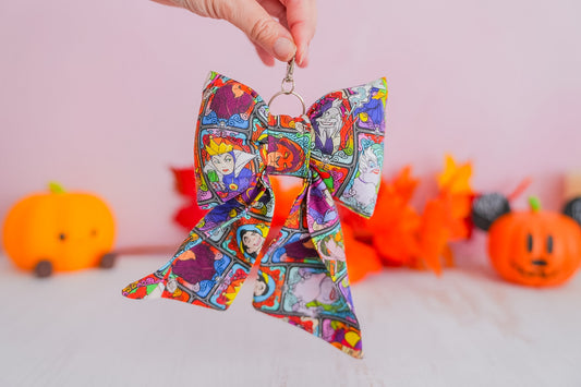 Précommande Nœud Porte Clé - Halloween vilains (vitraux)